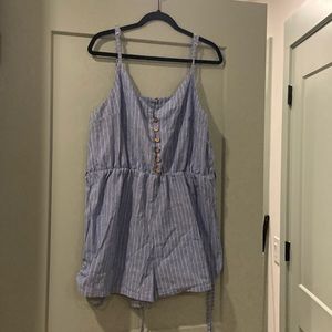 Plus Size pin stripe romper